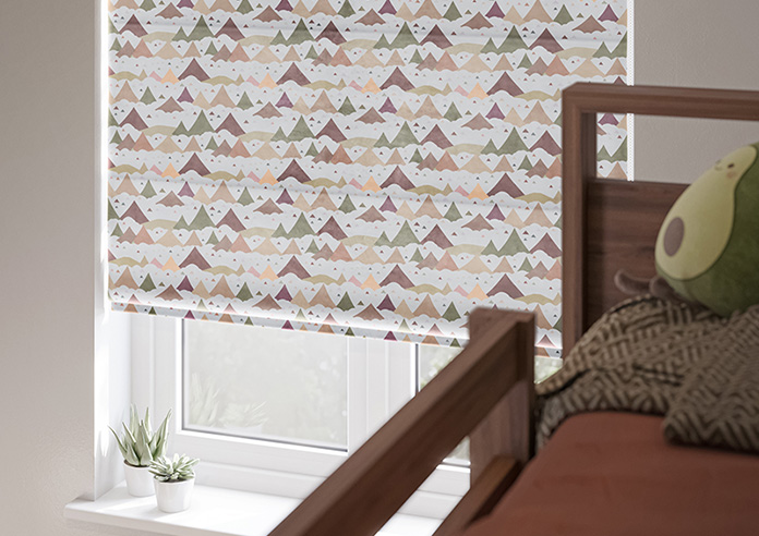 Cloudy Peaks, Rosey Hues - Motorised Roman Blind - Image 5